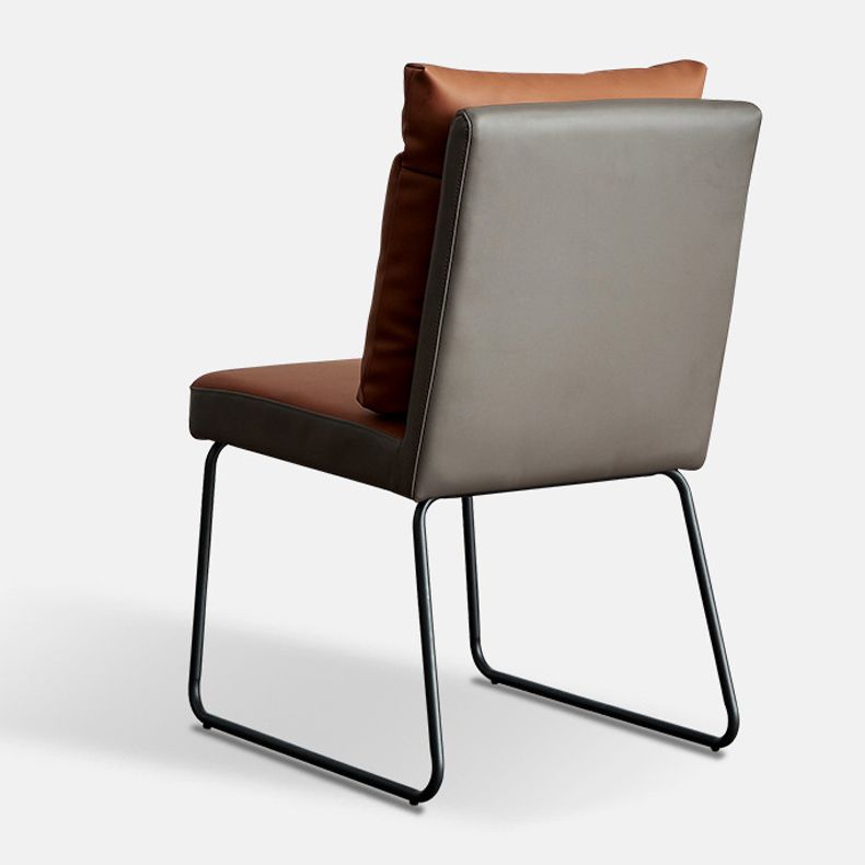 Ensemble de chaises contemporaines en métal, chaises d'appoint à dossier solide pour salle à manger (Ensemble de 2)