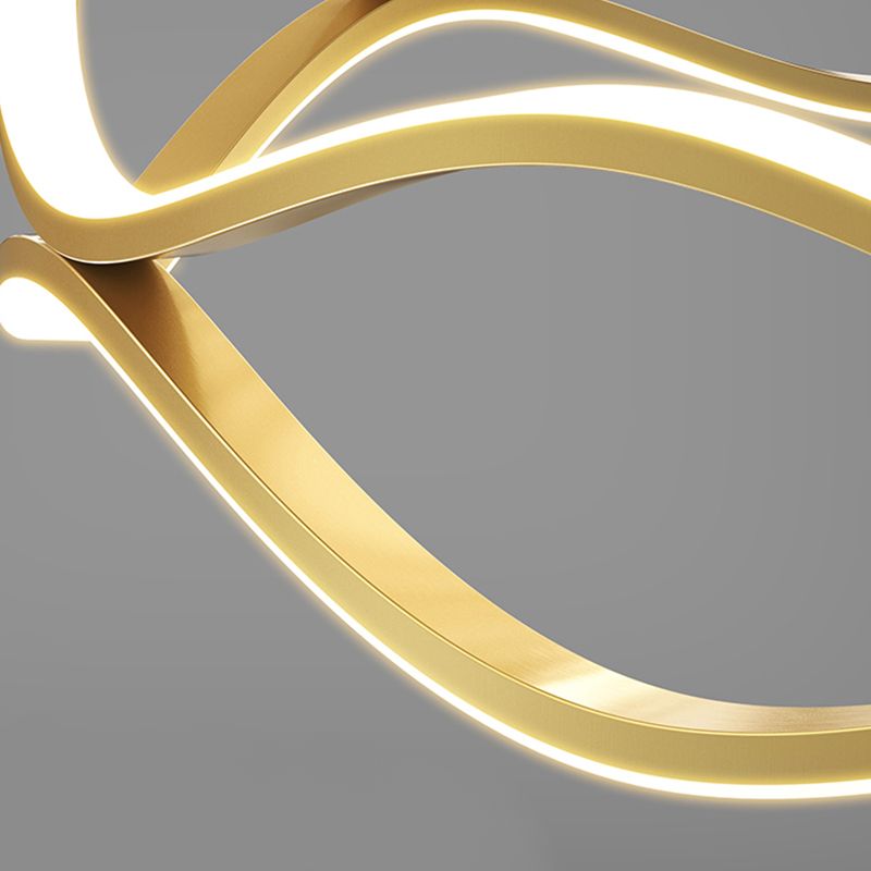 Twisting Shade Metal Chandelier Lights Modern 2- Light Chandelier Lighting Fixtures