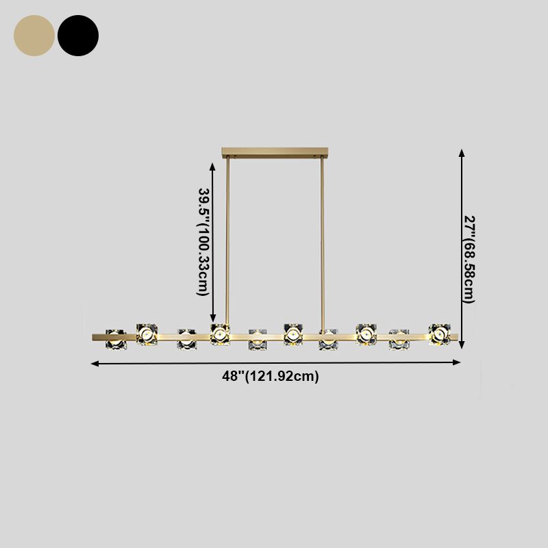 Pendante île en forme d'île d'île contemporaine en forme de cube pour la cuisine