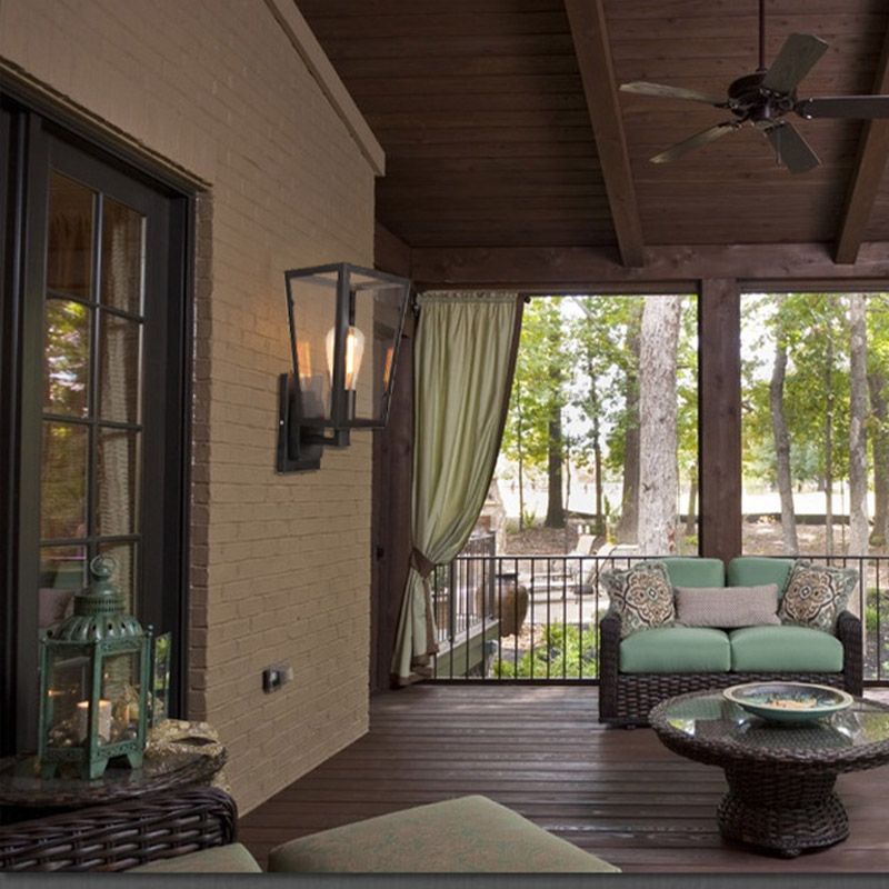 Geometrische klare Glas 1-Licht-Wandleuchte Industrielle Außenwandlampe