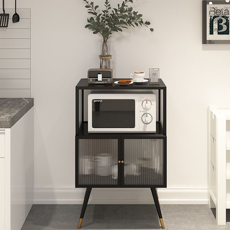 Contemporary Curio Cabinet Metal Glass Doors Display Stand for Dining Room