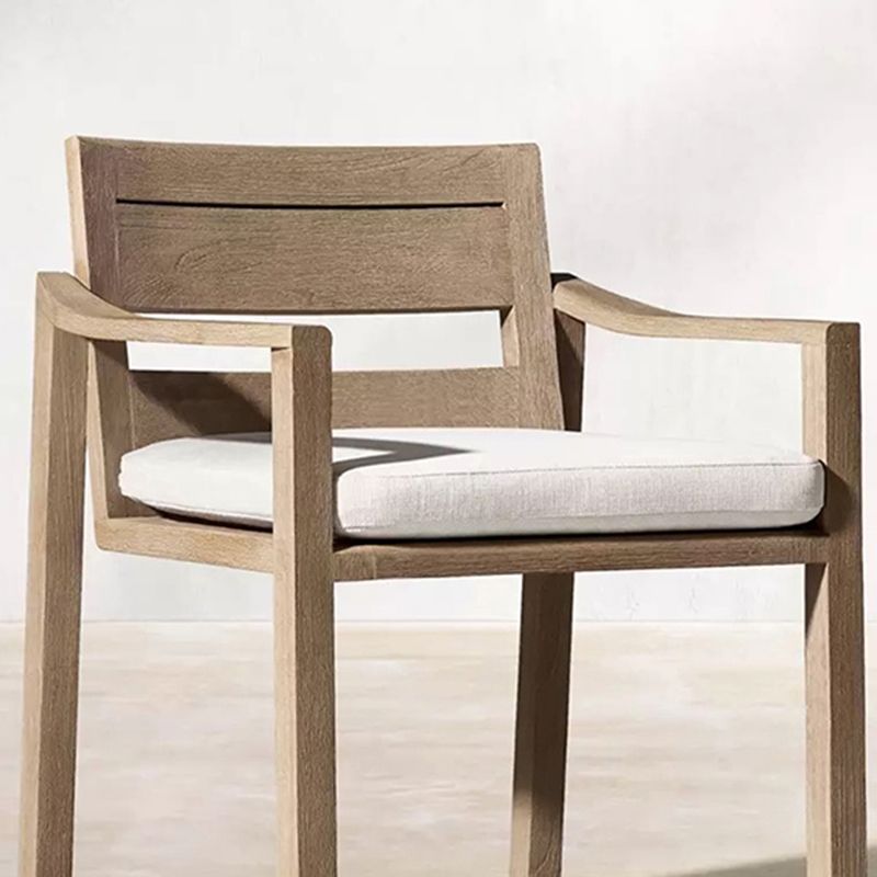Modern Dining Side Chairs Solid Wood Natural RemovableUV Protective Finish Cushion