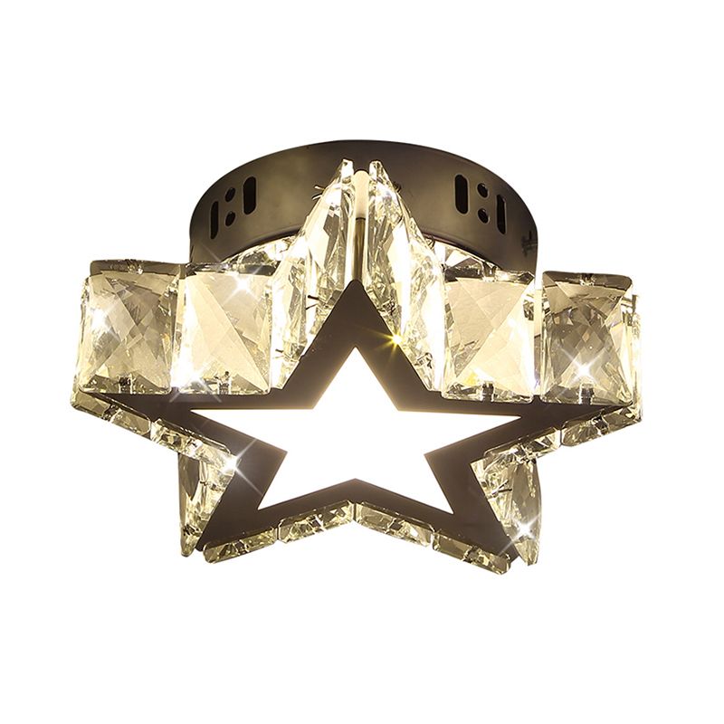 Modern Style Star Flush Mount Lighting Crystal Corridoio LED Flush Soffione Luce Fissaggio in Stainless - Acciaio