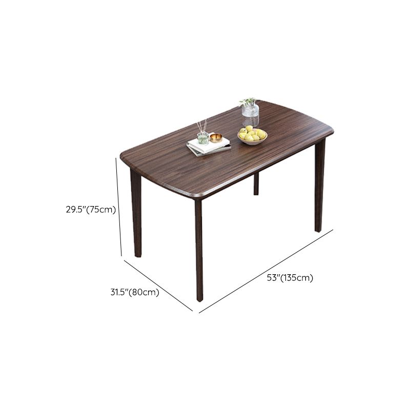 Contemporary 1/2/5/7 Pieces Furniture Rectangle Solid Wood Dining Table Set in Brown