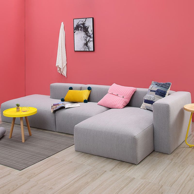 Gray Fabric 5-seater Sectional 26.37" H Square Arm Sectional