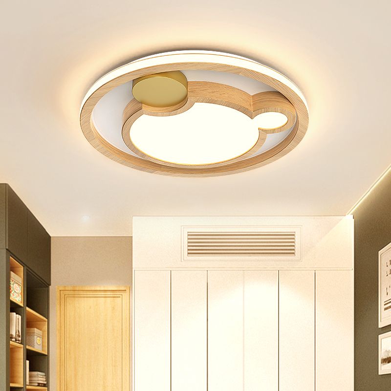 Luminaires de plafond encastrés modernes, plafonnier en bois pour salle à manger