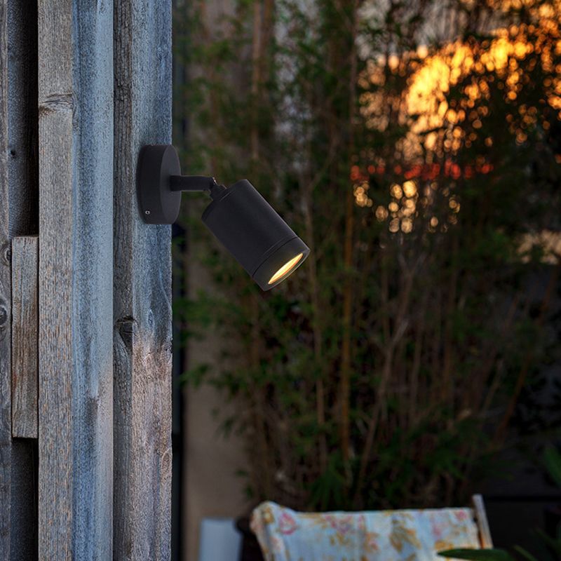 Adjustable 1 - Light Wall Mount Light Modern Wall Reading Spotlight in Dark Black