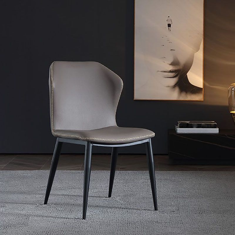 Sillas de comedor de cuero sin brazos del sillón orejero del estilo contemporáneo para el hogar