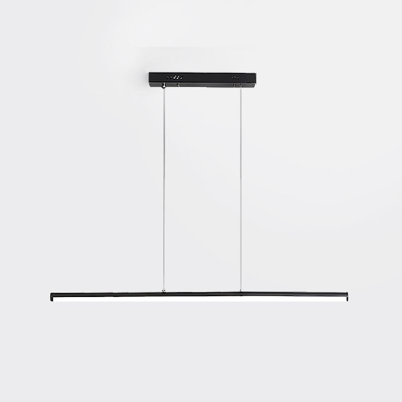 Linear Shape Island Pendant Contemporary Style Metal 1 Light Island Pendant Light in Black