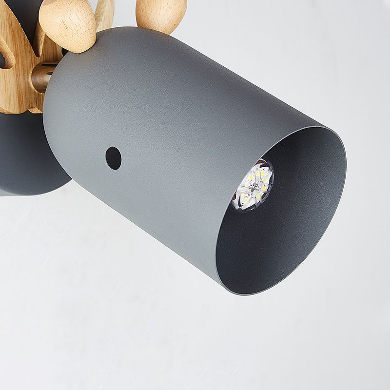 Noordse stijlvolle wandlicht taps toelopende schaduw 1 licht metalen wand sconce met gewei voor woonkamer