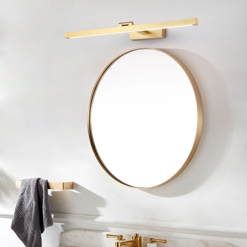 Moderne stijl lineaire schaduw muur sconce metaal 1 licht spiegel muur gemonteerde verlichting in goud