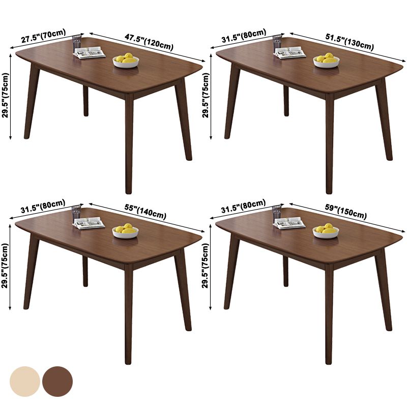 Moderner massiver Holz Esstisch Rechtecktisch mit 4 Beinen für Esszimmer