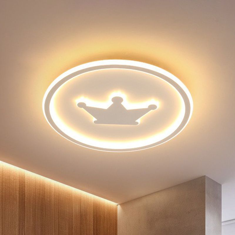 Lámpara de techo empotrada LED de acrílico minimalista con montaje empotrado en forma de corona para dormitorio con anillo halo
