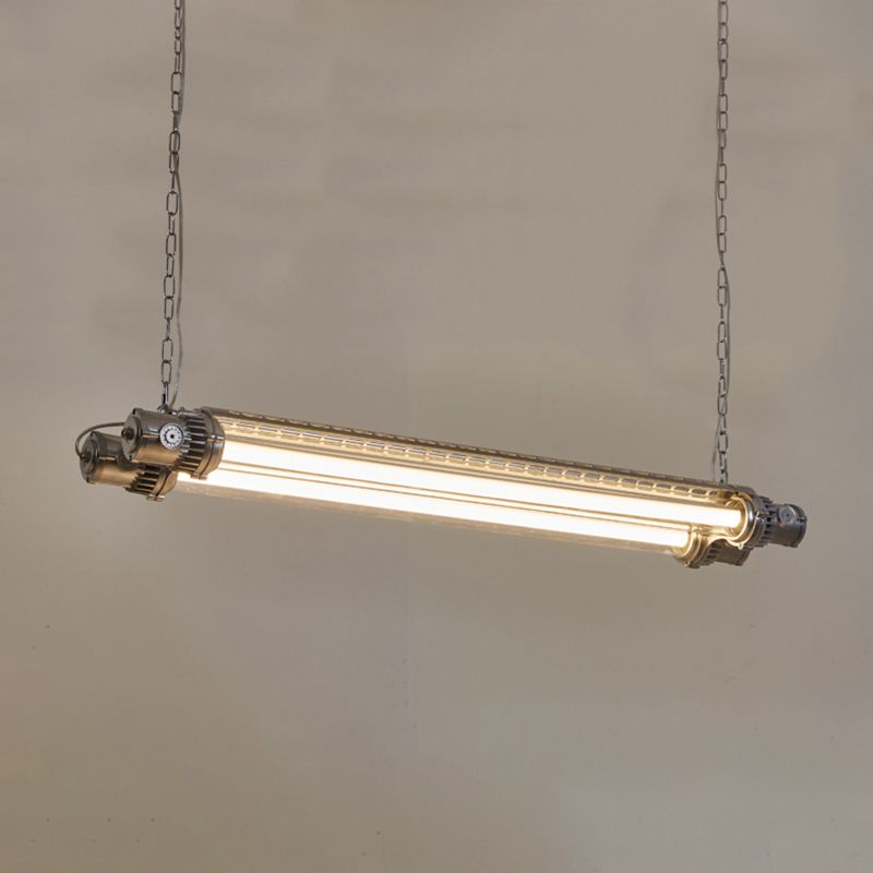 Modern Metal Ceiling Light Tube Shape Island Light with Acrylic Shade for Living Room