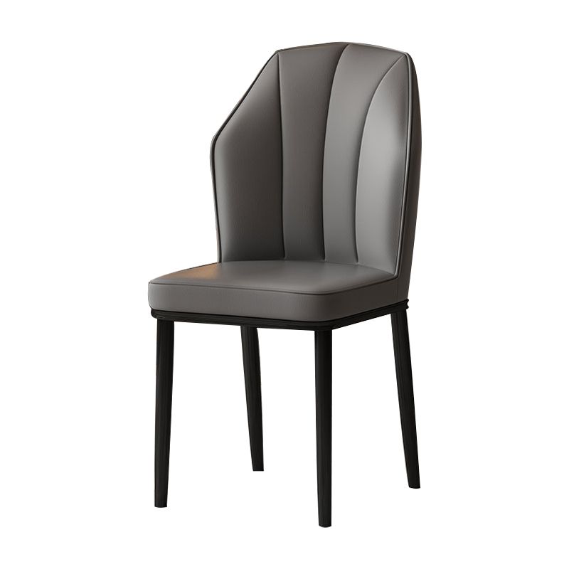 Chaise d'appoint scandinave pour salle à manger rembourrée en métal à oreilles (Ensemble de 4)