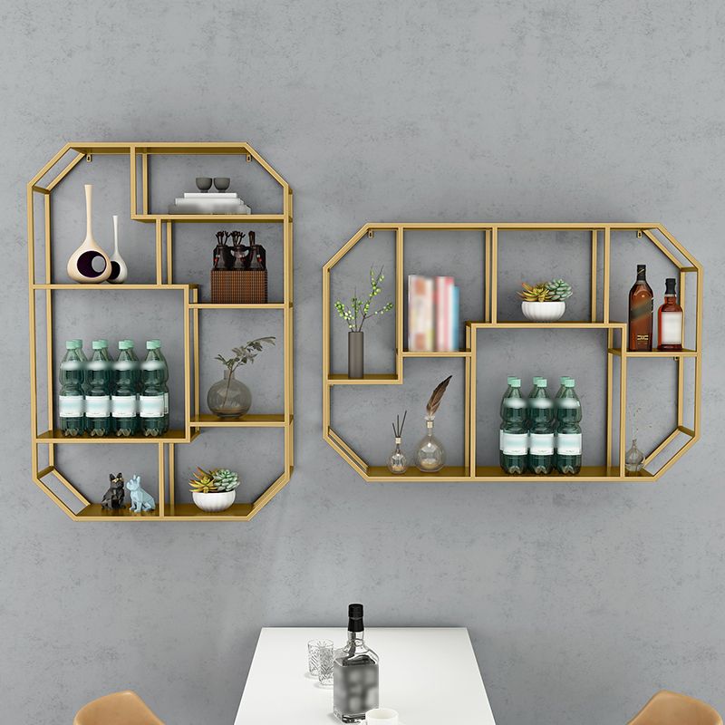 Iron Contemporary Wall Unit Bookshelf 4/5/6-Shelf Closed Back Bookshelf