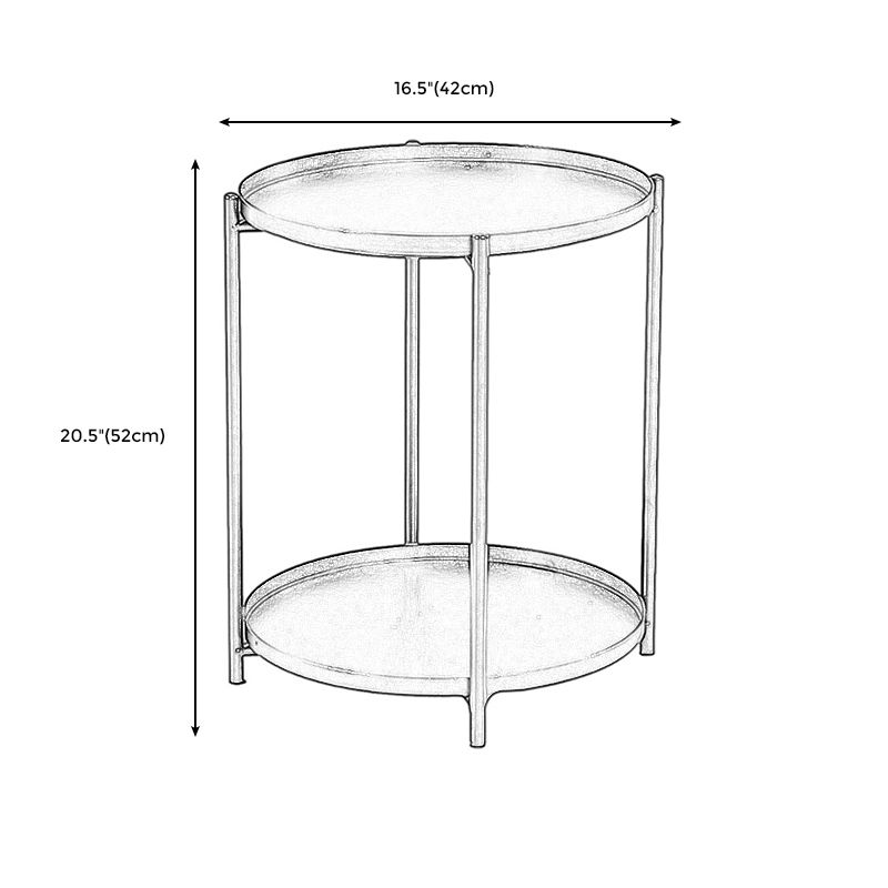 4 Legs Base Design Iron Material Green/white/black/yellow End Table Round Top Side Table