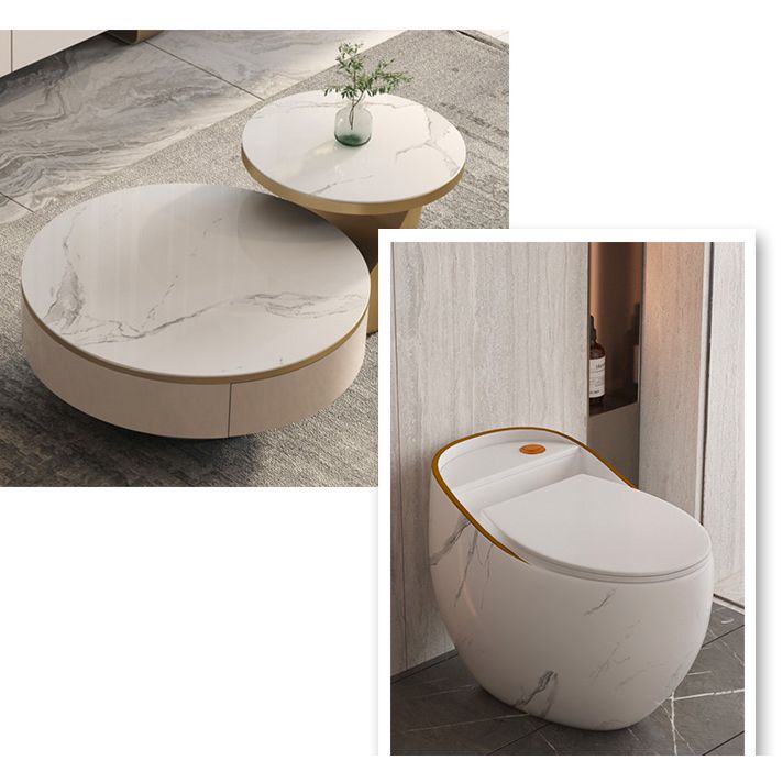 Siphon Jet Porcelain Toilet One Piece Toilet Floor Mounted Toilet Bowl