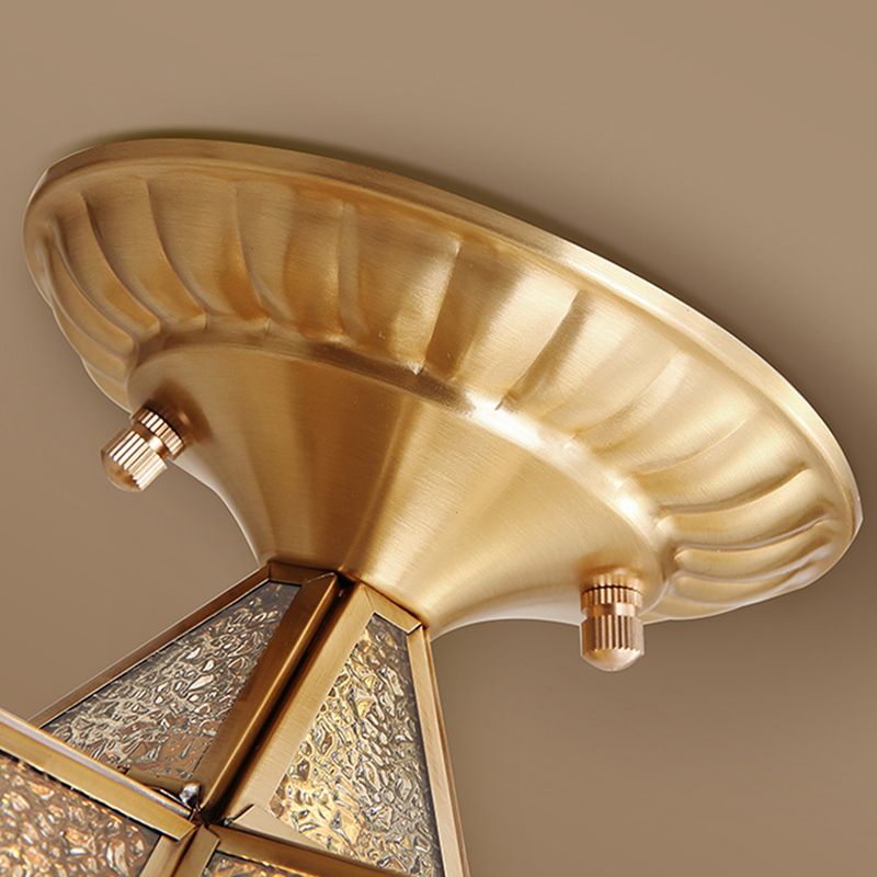 Glass Gold Ceiling Mounted Light Star Shape Vintage Style Ceiling Flush Mount