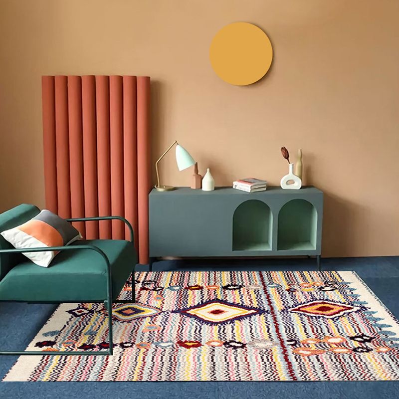 Retro Southwestern Pattern Rug Polyester Carpet Non-Slip Backing Area Rug for Home Decoration