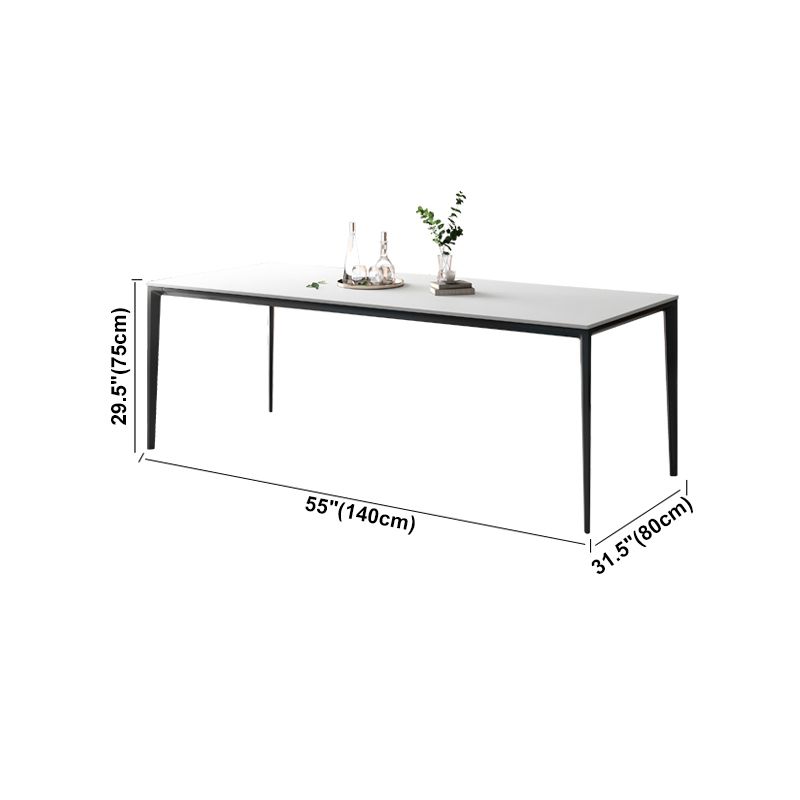 Sintered Stone Industrial Style Table 4 Legs Base Rectangle Dining Table for Home