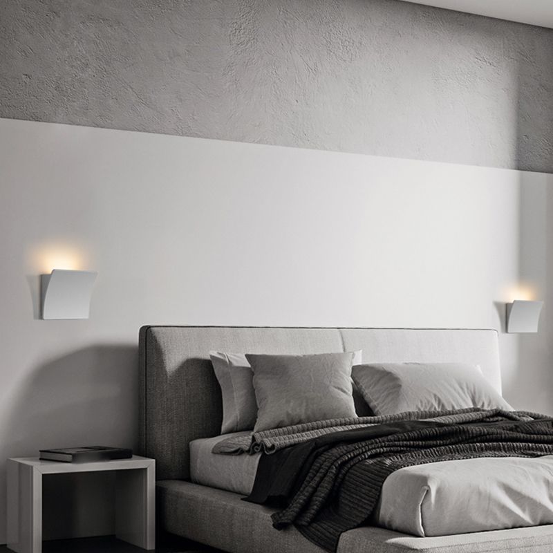 Square Shade Metal Wall Sconce Modern Style 1-Light Wall Mount Lighting