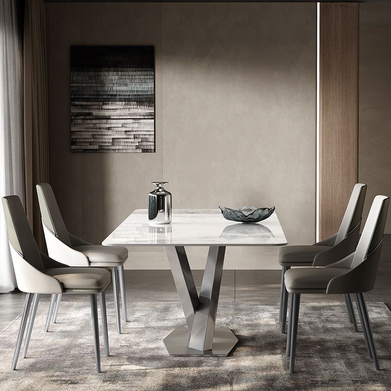 Medieval Modern Stone Dinette Table Rectangle Table for Dining Room