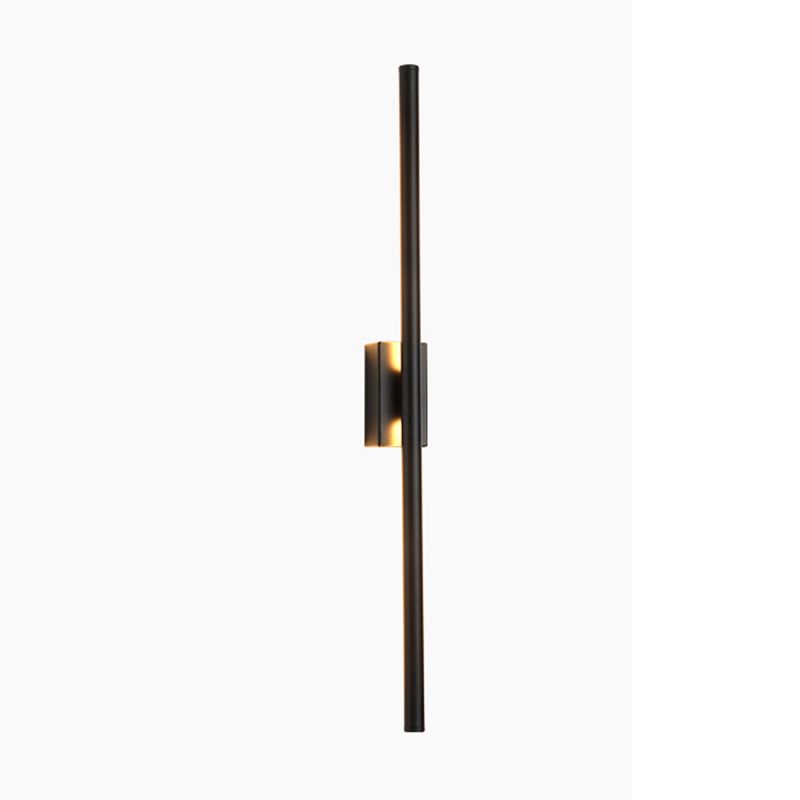Sconce da parete lineare a 1 luce moderna moderna illuminazione da parete in vetro in stile semplice in nero