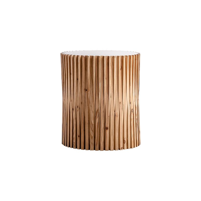 Round Solid Wood Side Table Rustic Tree Stump Side End Snack Table