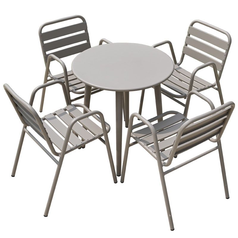 Contemporary Metal Dining Chair Open Back Outdoors Dining Chairs
