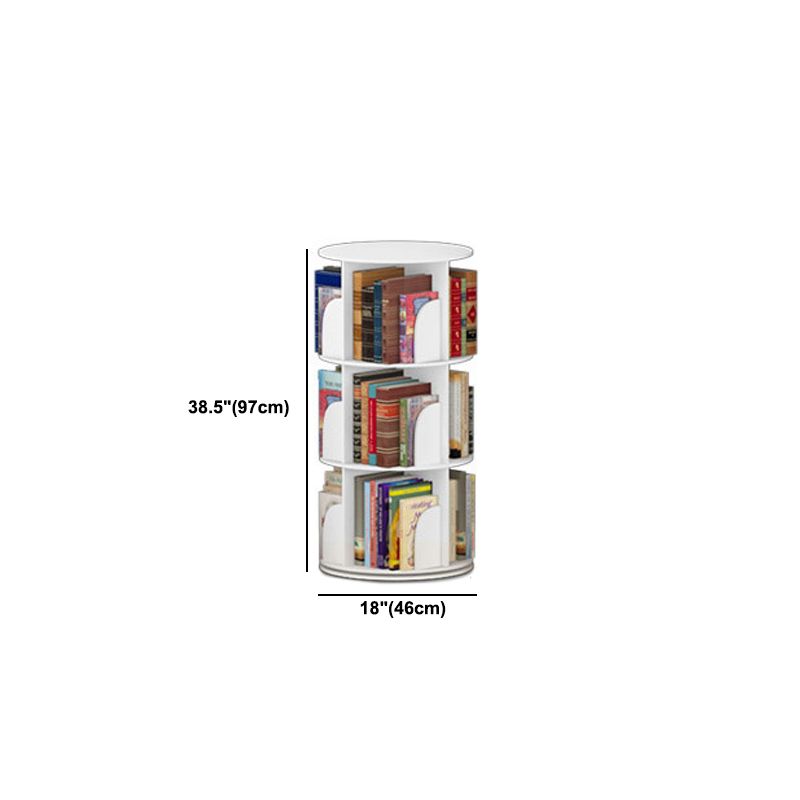 Modern White Bookcase Corner Engineered Wood Bookshelf with Rectangular Shelves