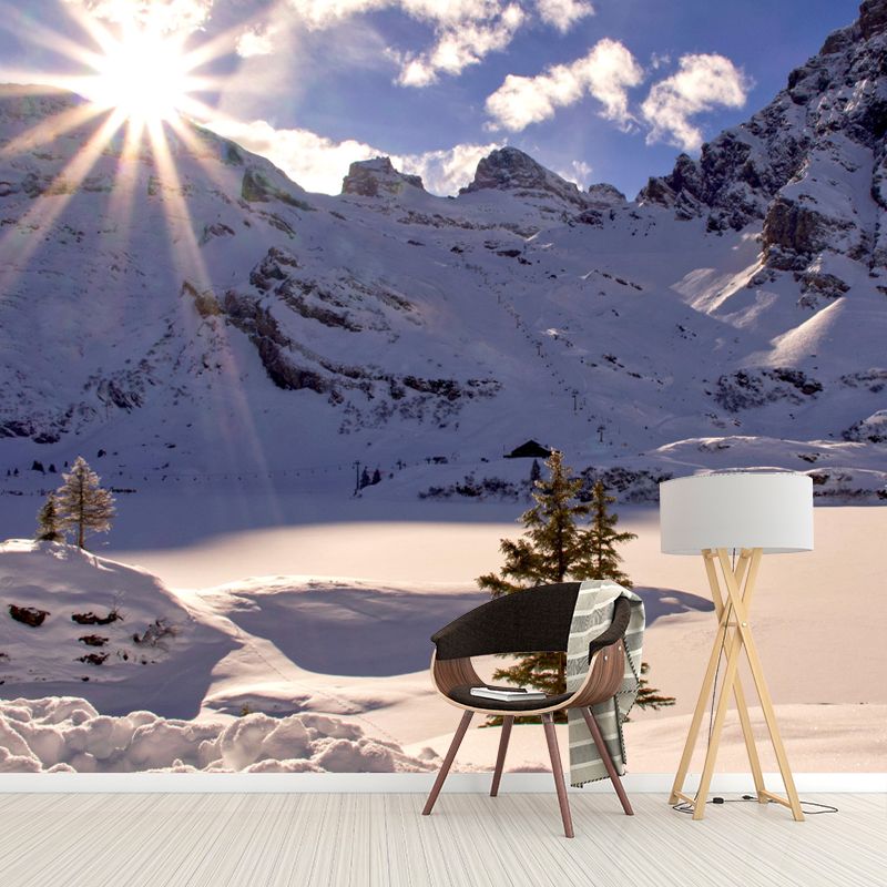 Modern Huge Mountain Mural Wall Decor Environment Friendly for Living Room