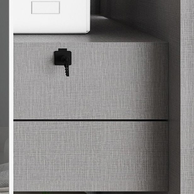 Gray Colour Wooden Wardrobe Rod Included Wardrobe Wardrobe Closet with Sliding Door