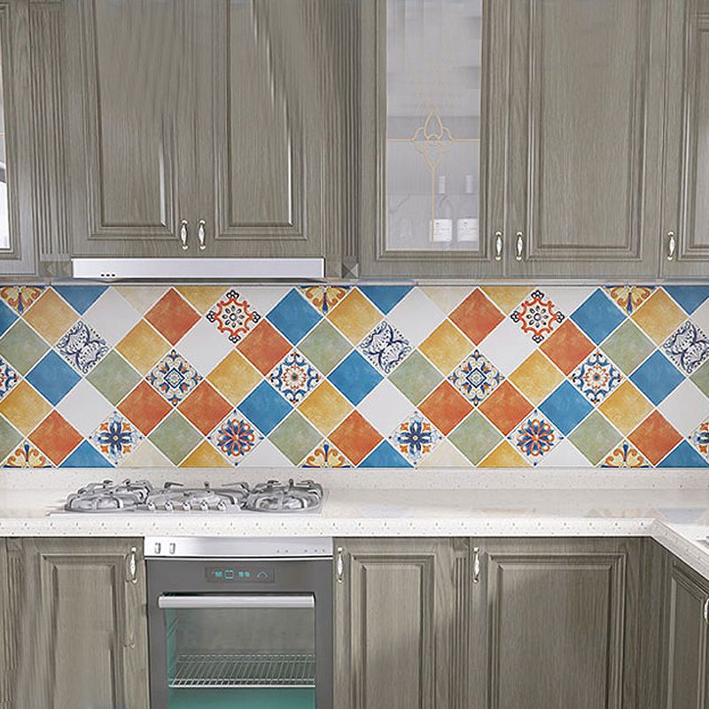 Modern Peel and Stick Backsplash Wall Tile Plastic Mosaic Tile Wallpaper for Kitchen