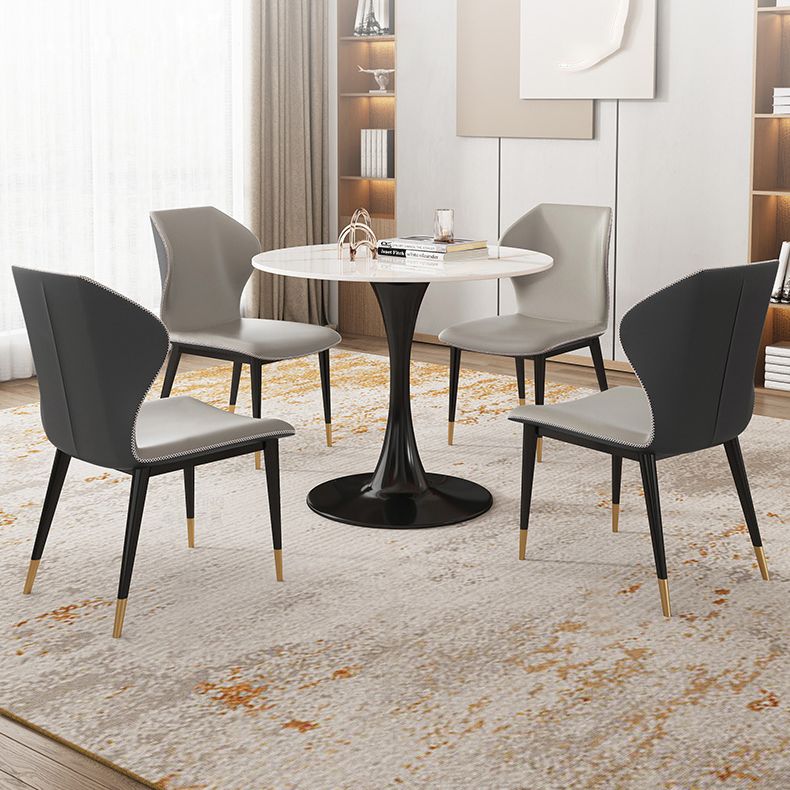 Traditional Luxury Style Dining Table Round Sintered Stone Table for Dining Room
