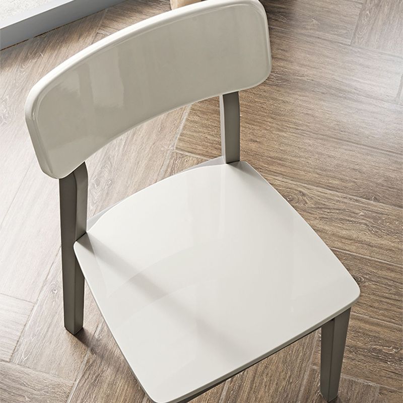 White Rectangular Dinette Table Set 1/5 Pieces Modern Dining Set