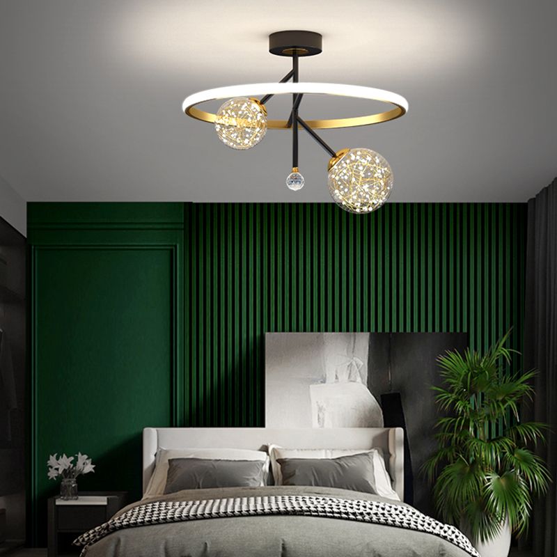 Fixations modernes de la lumière du Mont-Flush Spherical Flush Mount Ceiling Fixture