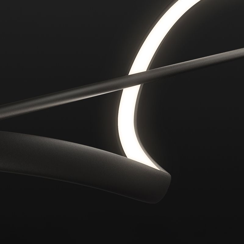 Modern LED Island Lamp Strip Shape Island Hanging Lamp with Plastic Shade for Dining Room