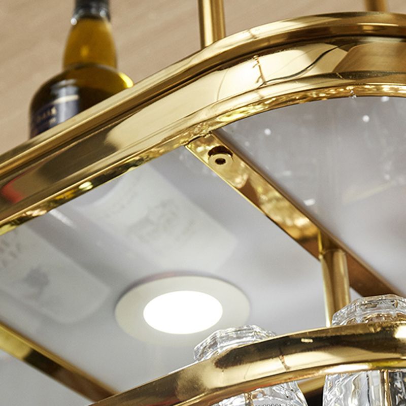 Stainless Steel Wine Rack Modern Style Hanging Wine Rack Holder in Gold