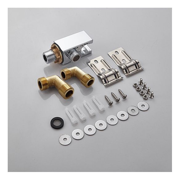 Wall-Mounted Shower Set Square Lever Handle Stainless Steel Shower Set with Handshower