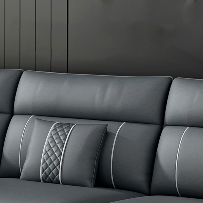 Contemporary Modular Sectional with Pillowed Back Cushions for Four People