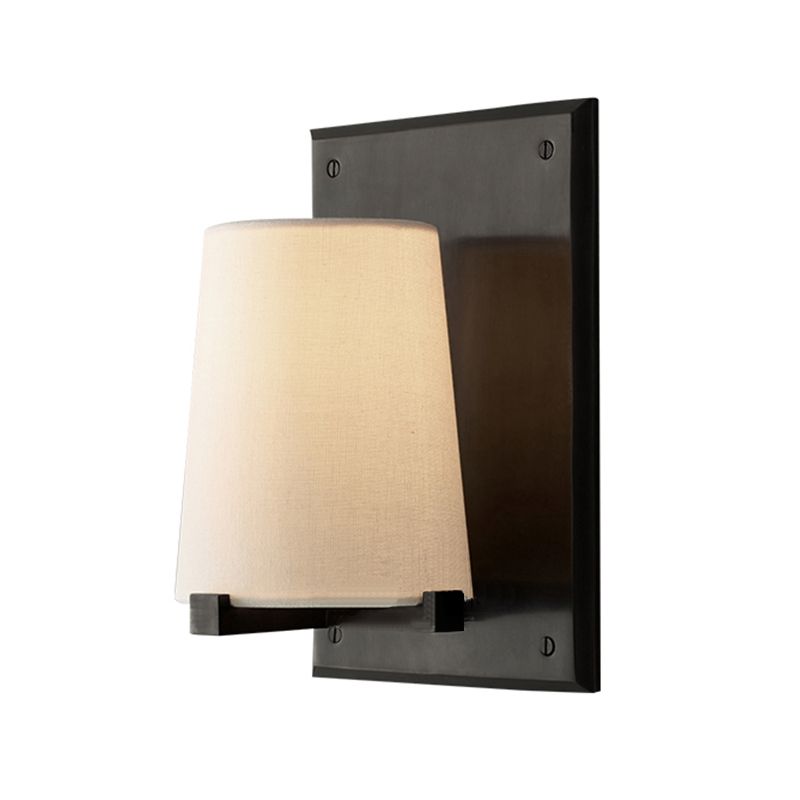 Modern Metal Wall Sconce Cone Shape Wall Light with Fabric Shade for Bedroom