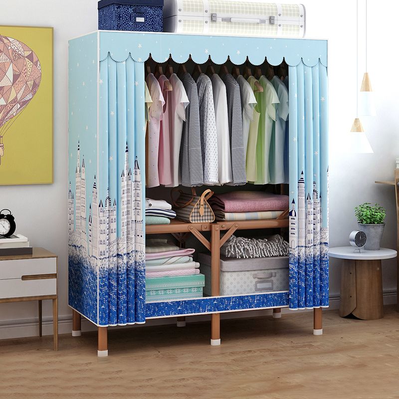 Metal Wardrobe Armoire with Legs Modern Wardrobe Closet with Shelves