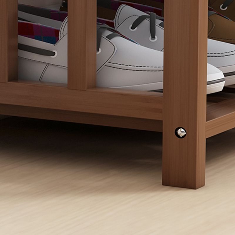 10.6"W Contemporary Entryway Bench Wood Cushioned Seating Bench