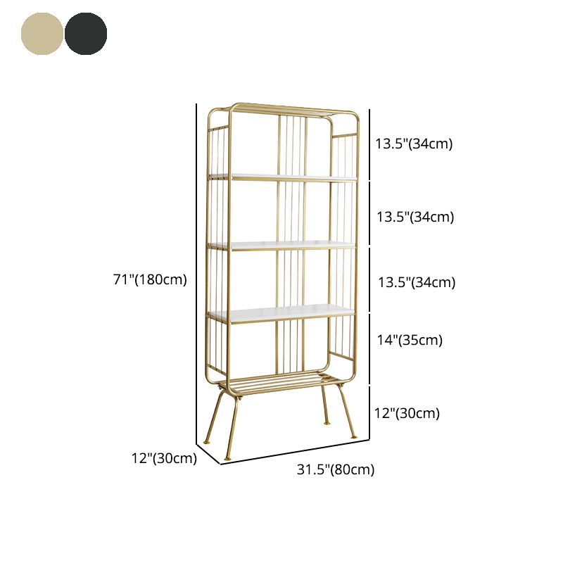 Scandinavian Iron Etagere Bookshelf Open Vertical Bookshelf for Bedroom