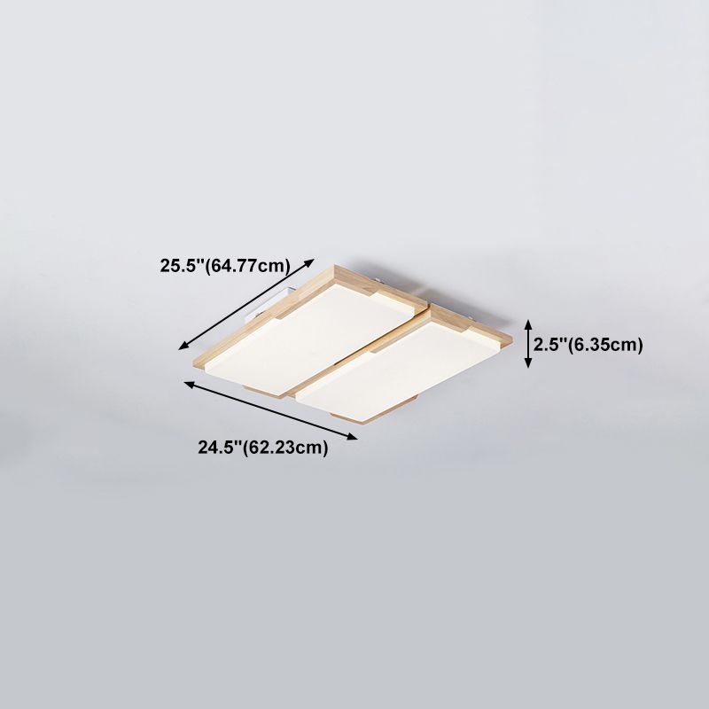 Plafonnier LED moderne en bois, luminaire de plafond encastré pour le salon