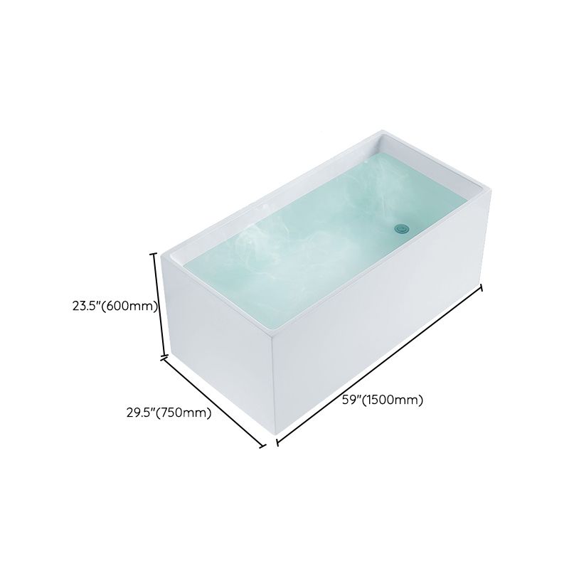 Antique Finish Soaking Bathtub Acrylic Rectangular Back to Wall Bath Tub