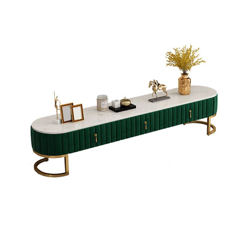 Glam Marble TV Media Stand 16" W Enclosed Storage TV Stand Console with Drawers