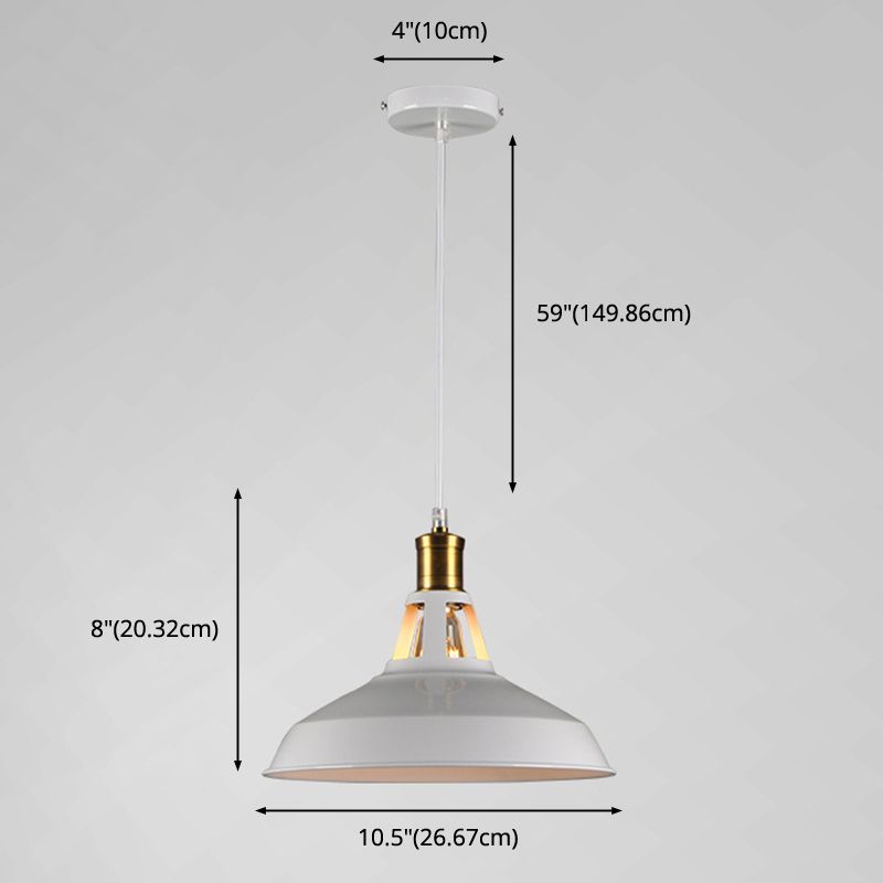 Shaded Restaurant Pendant Lighting Fixture Industrial Style Metal Hanging Light Kit