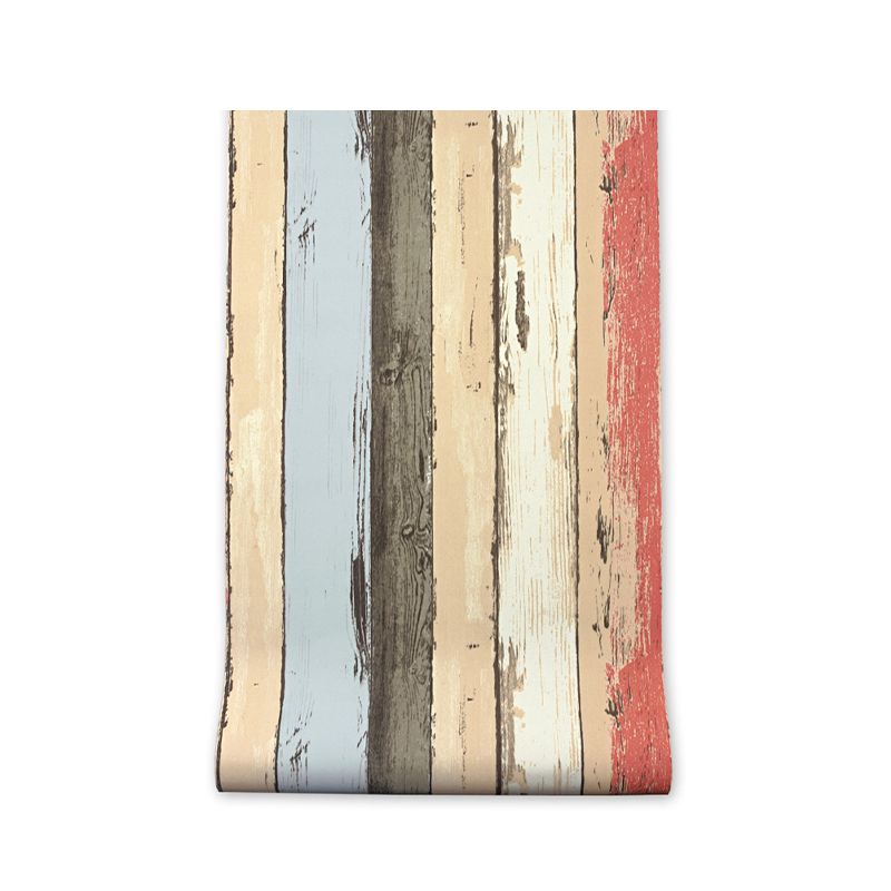 Classic Wooden Stripe Stain-Resistant Non-Pasted Wallpaper, 33' x 20.5"
